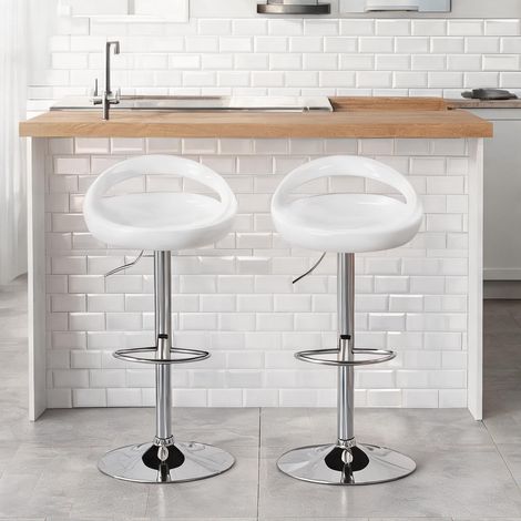 Tabouret de bar bianco en metallo ABS 46 x 41 x 96 cm (1/5)