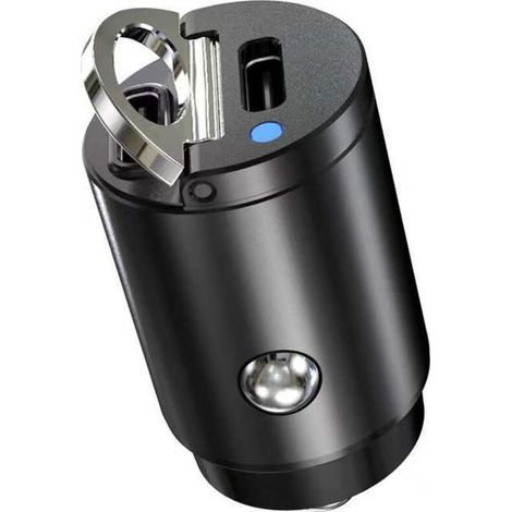 Black Dual USB Type-C PD Car Phone Charger Adapter 30W Fast Charging (1/5)