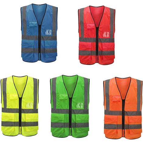 rouge réfléchissant sécurité sûreté gilet haute visibilité équipement Travail Bande veste brillant sport gilet ceinture corps Ajustable Attention (1/3)