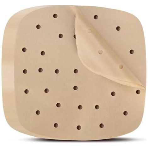 Papier sulfurisé pour friteuse à air : 200 feuilles de papier sulfurisé perforé carré de 8,5 pouces, pour friteuse à air et cuisson au four (1/4)