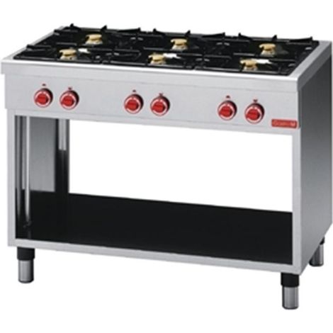Piano de Cuisson 6 Feux Vifs Série 650 - Soubassement Ouvert - Gastro M