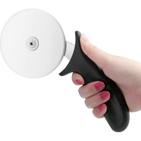 Coupe Pizza, Roulette Pizza, Pizza Couteau avec Lame en Acier Inoxydable, Lame de Diamètre 10,2 cm avec Serrage Réglable, Noir (1/5)