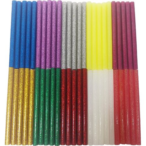 100mmx7mm Bâtons de Colle Chaude Multicolore pour Pistolet à Colle Chaude - 50 pièces (1/5)