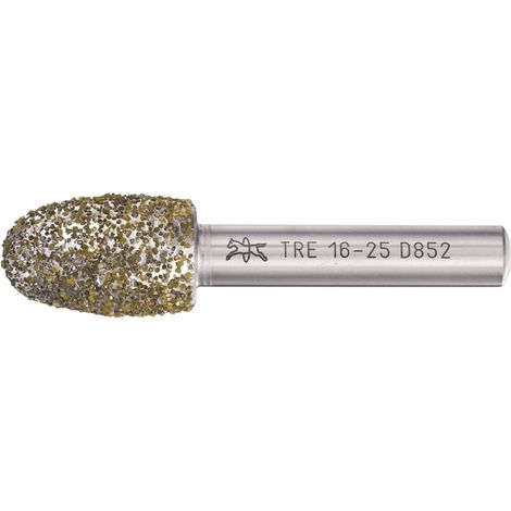 PFERD Diamant-Schleifstift Tropfenform 16x25x8 mm D852 zum Schleifen von Grau-und Sphäroguss (1/2)