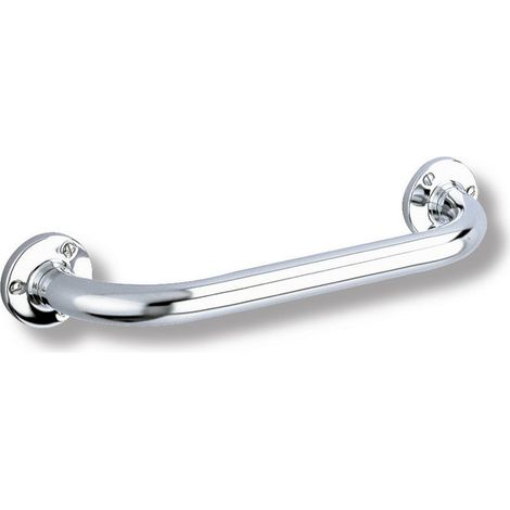 Delabie – Barre de maintien droite 400 mm – Acier inoxydable poli – Diamètre 25 mm – Fixation murale avec rosaces circulaires