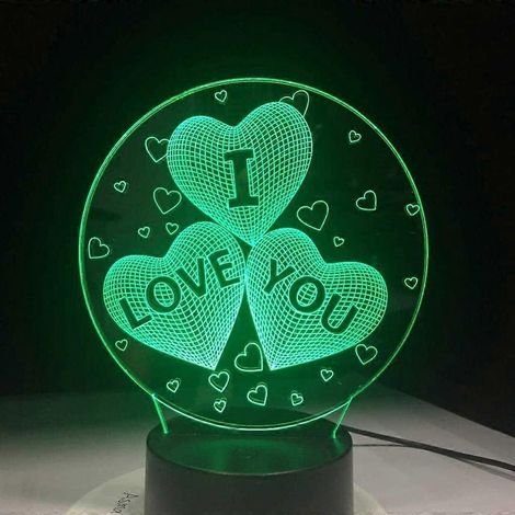 3D-Nachtlicht, 7-farbige LED-Nachttischlampe zum Einstecken, kreativ und romantisch, für ein ideales Schlafzimmer mit Stromversorgung. (1/5)
