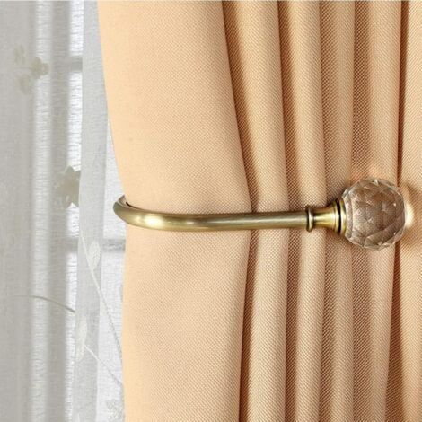 2 Pack (Bronze) Embrasses à Rideaux Crochets Murals U Métal Curtain Tiebacks, Rideau Metallique (1/5)