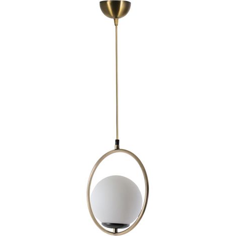 Lustre scandinave Glam, hauteur 70 cm, diamètre 30 cm, 100% métal, blanc et cuivre, culot E27, max 40 W, éclairage élégant pour les espaces modernes (1/3)