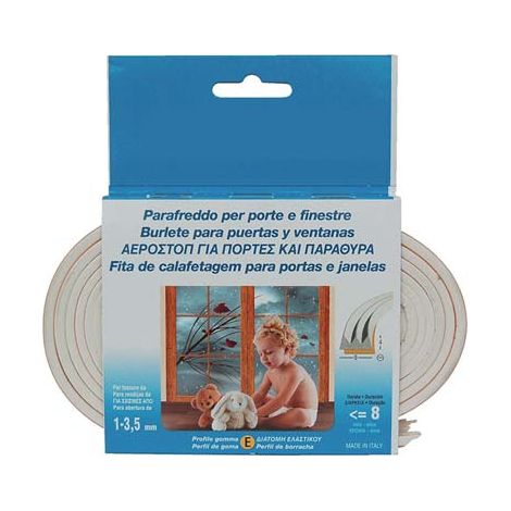 PARAFREDDO GEKO STRIP PROFILO E - GOMMA EPDM ESPANSA BIANCO MT 6- 10 pezzi