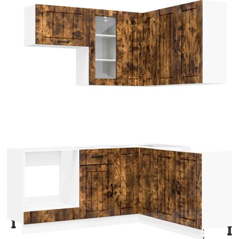 Maison Exclusive - Kuchyňská jednotka LUCCA 8 ks Kouřový dub Kompozitní dřevo (1/5)