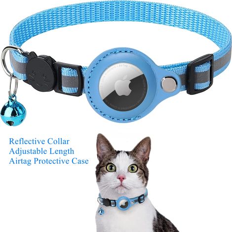 Lot de 2 étuis de protection pour traceur GPS chien chat, dispositif anti-perte avec collier laisse, accessoire de pistage pour petits chiens et chats (1/5)