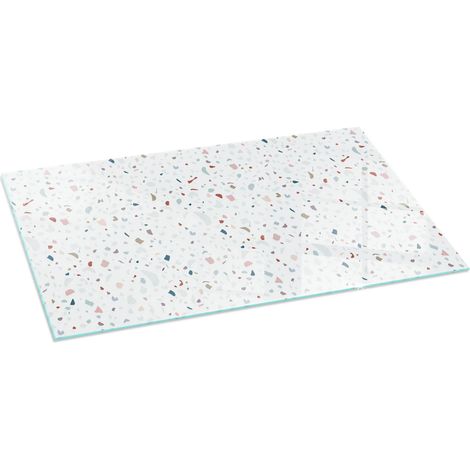Plaque de cheminée en verre trempé protection du sol contre les étincelles Motif avec petites formes 120x60 cm (1/5)