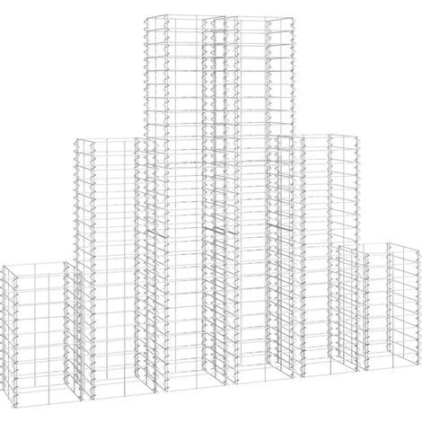 Maison Exclusive - Gabionen-Set 6-tlg. Verzinkter Draht