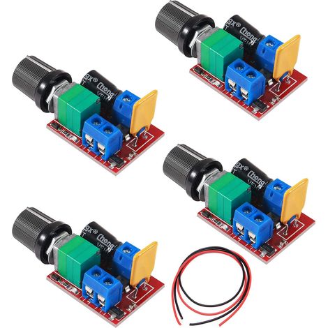 4Pack 3V 6V 12V 24V 35V 5A Contrôleur de vitesse du moteur PWM Mini,DC Moteur Contrôleur de Vitesse,Réglable PWM Commutateur, Interrupteur Variateur de Vitesse avec Indicateur LED (1/5)