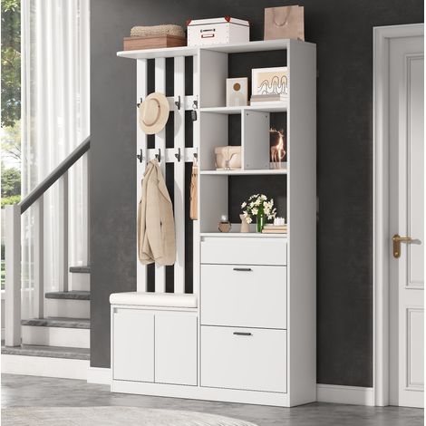 Mueble recibidor con banco y zapatero 120 cm OKMYHOME (1/5)