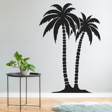 Sticker Mural - Palmiers - 17x24 cm - Noir (1/3)
