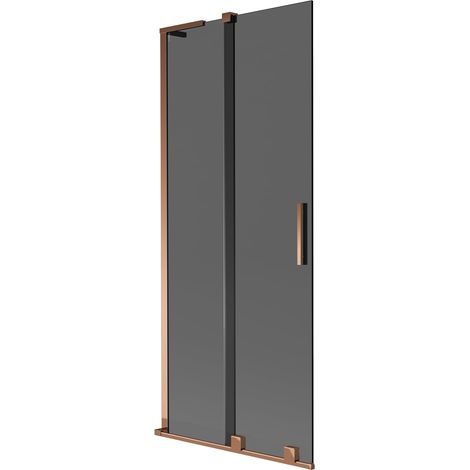 Mexen Velar L paravento per doccia con 2 ante scorrevoli 80 x 150 cm, grafite, oro rosa - 896-080-003-41-60 (1/5)