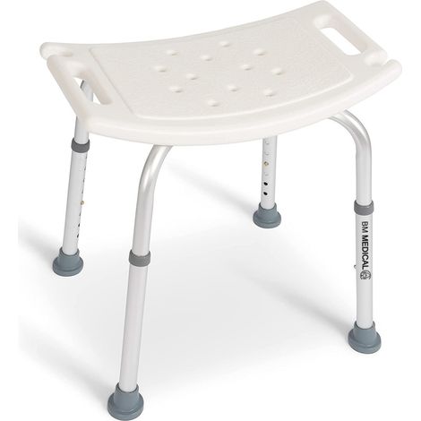Siège de douche - Bm Médical TD-50SD - hauteur réglable, poignées, supports pommeau de douche - Anti-dérapants (1/5)