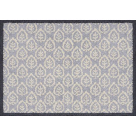 FLOORNOVO Schmutzfangmatte Natur Schmutzfang - 85 cm x 60 cm - Zaunblau - waschbare Fußmatte Innen und übderdachte Außenbereiche (1/3)