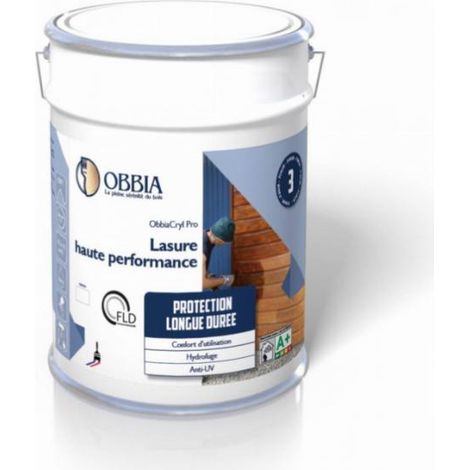 Lasure haute performance Obbiacryl Pro 1L OBBIA - incolore