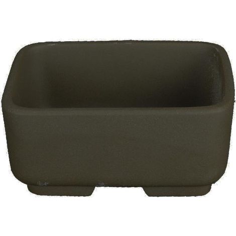 Vaso per bonsai Giapponese Morrisan rettangolare in gres 11x8,5x4,5 cm - B03-4-4 (1/4)