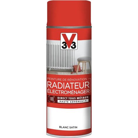 Aérosol Peinture De Rénovation V33 Radiateur Électroménager Blanc Satin 0,4 L (1/3)