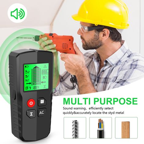 Détecteur mural numérique avec écran LCD rétroéclairé, capteur de métaux, détecteur de montants en bois, scanner de câbles d'alimentation, cinq modes de balayage commutables (1/5)