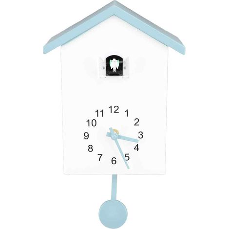 Horloge murale en forme de maison d'oiseau avec chant d'oiseau, élégante et décorative, idéale pour le bureau, la chambre ou le salon. (1/5)