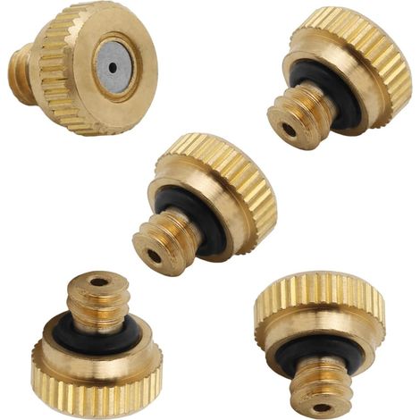 Lot de 10 buses brumisation en laiton - Filetage 0,6 mm Tête rechange pour système refroidissement extérieur 5PCS 0.8 (1/5)