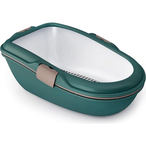 Zolux Bandeja sanitaria moderna marrón-verde con doble bandeja