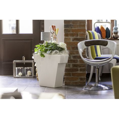 Il Vaso  Bianco - 66 / 20 h 55 cm Vaso decorativo in polietilene originale Slide colorato giardino di design esterno interno bar ristorante hotel (1/3)