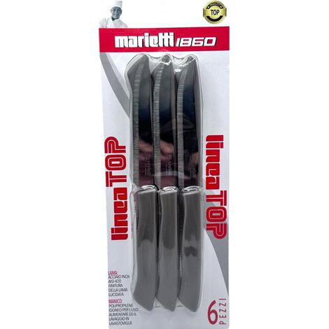 Marietti Top set 6 coltelli bistecca tortora acciaio inox