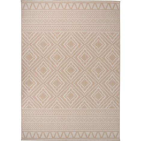 Outdoor-Teppich Flachgewebe 140x200 cm Braun Gestreift vidaXL (1/5)