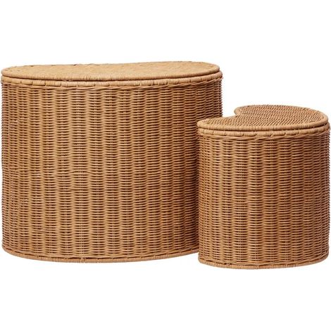 [GEBRAUCHT] B-Ware Ferm Living Aufbewahrungskorb Korb Kinderzimmer Rattan Natur 2er Set