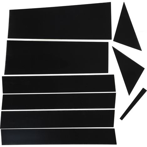 10 Stück Autofenster-Säulenaufkleber, glänzend schwarz, kratzfest, Ersatz für Dodge Town 2008–2016 (1/5)