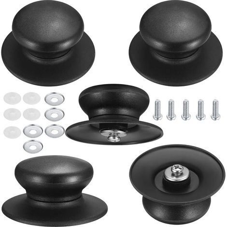 Set of 5 universal pot lid knobs, cookware knobs, heat-resistant lid knobs for pot lids, lifting handle, set of parts (1/5)