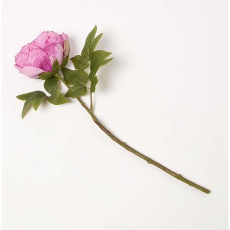 HOMESCAPES Artificial Stem of Dried Pink Peony Flowers, 48 cm (1/5)