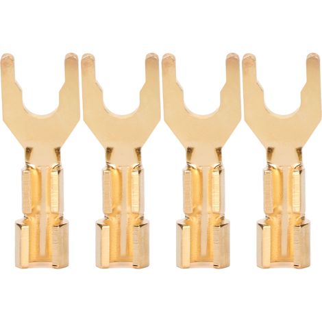 4 pièces Connecteur Y Fourche Doré 45 Degrés pour Câble Enceinte DIY (1/5)