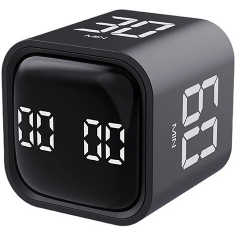 Minuteur de bureau numérique Pomodoro Cube, minuteur de productivité rechargeable avec compte à rebours personnalisable (5/10/30/60 minutes), vibration et alarme sonore réglables. (1/5)