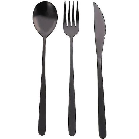 3-teiliges Besteckset aus Stahl (Löffel und Gabel)