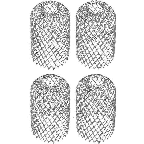 Lot de 4 grilles de protection de gouttière en acier inoxydable à mailles fines, pratiques et élégantes, pour descentes pluviales extérieures. (1/5)