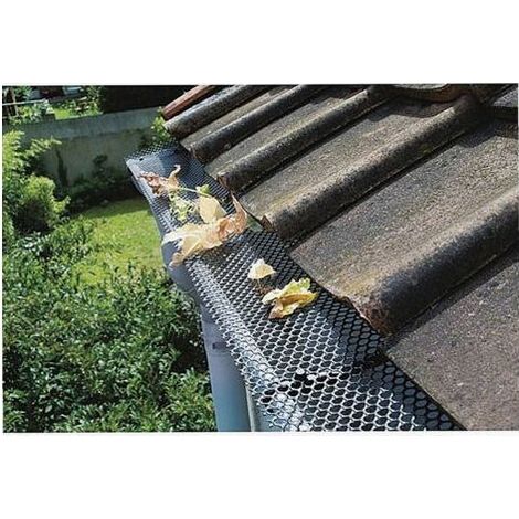 Protezione Grondaia Protetto Gouttiere Contro le Foglie 18cmx8m Griglia Grondaie Anti Fogli con 20 Morsetti Recinzione Grondaie Robusto Mesh per Case auto coperto Fienile (1/5)