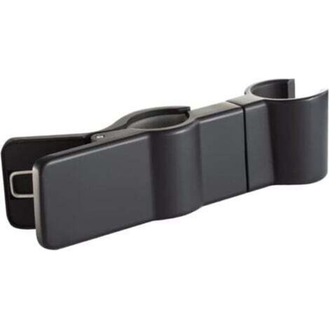 1PC Support de douchette à main, support de pomme de douche, noir, support de douchette pour barre de douche sans perçage, pince de douchette réglable à 35° (1/4)