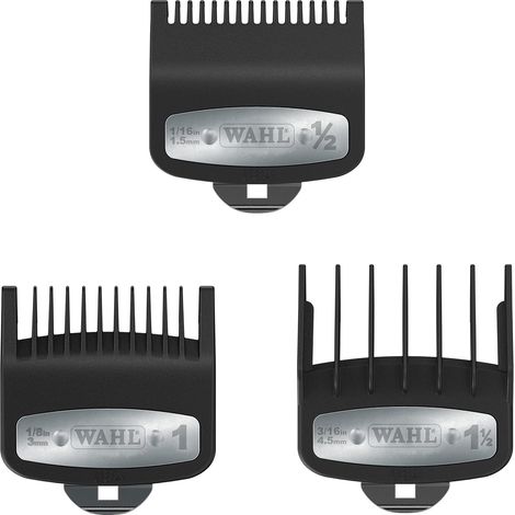 3 Peigne de guidage, Clip métallique, 1.5-4.5mm, Plastique renforcé, Tondeuse professionnelle, Barbier (1/5)