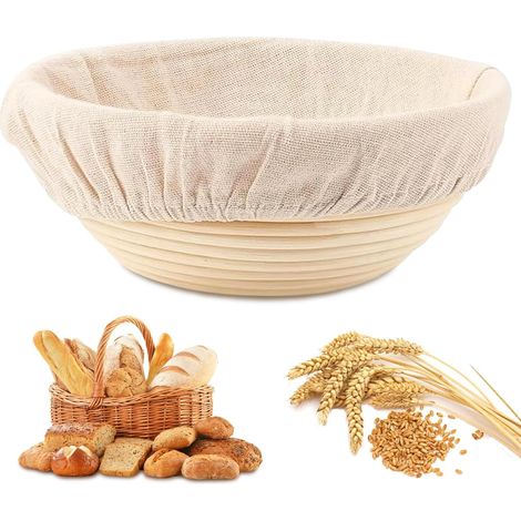Panier banneton pour pain artisanal, 3,5 pouces, forme ronde, pour le levain, la fermentation naturelle et la cuisson maison.-AquaForge (1/5)