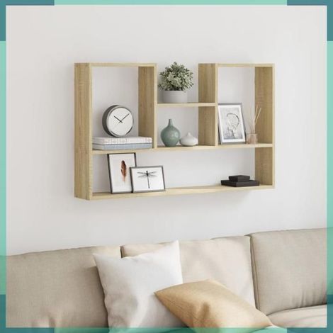 853238 étagère murale chêne sonoma 99x15x60 cm bois d'ingénierie (1/5)