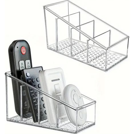 Portatelecomando trasparente, piccolo contenitore in plastica per telecomandi TV, adatto per uso domestico, confezione da 2 (1/5)