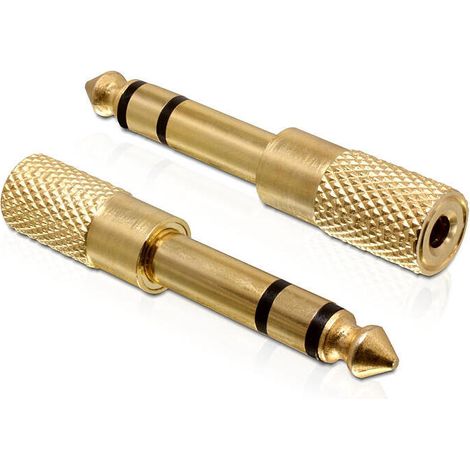 Delock 65361 adaptador jack 3,5mm - 6,3mm h/m gold