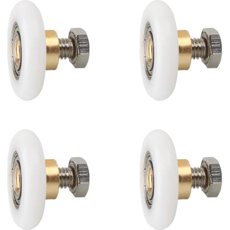 Kindfiber OÜ-4 Pièces Roulettes Porte Douche, Roulettes Cabine Douche,Coureur Poulie, Convient Aux Portes Coulissantes Salle Bain(25 mm) (1/5)