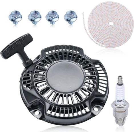 Kit de lanceur à rappel pour Subaru Robin EX17 EH17 EY17 EY-20.3 6 PS 20.3 6-Trous-Moteurs, Remplace pour 269-50201-30, 269-50201-10, avce Vis, Cordon de tirage et Bougie d'allumage (1/5)